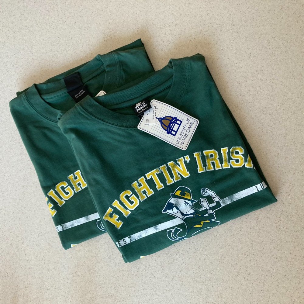 Fightin' Irish Notre Dame Football T Shirt Adult Size L Starter Unisex